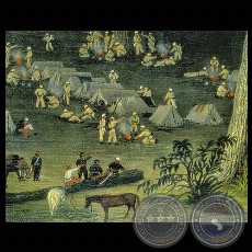 CAMPAMENTO ARGENTINO FRENTE A ITAPIRÚ (Óleo de CÁNDIDO LÓPEZ)